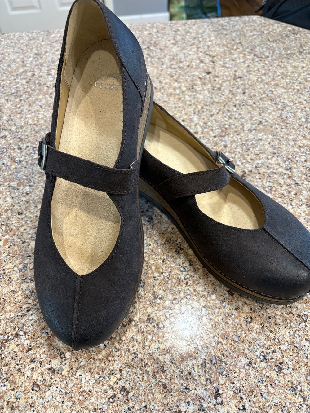 DANSKO Mika Women’s Mary Jane Comfort Platforms - Dark Brown Nubuck  - Size 40